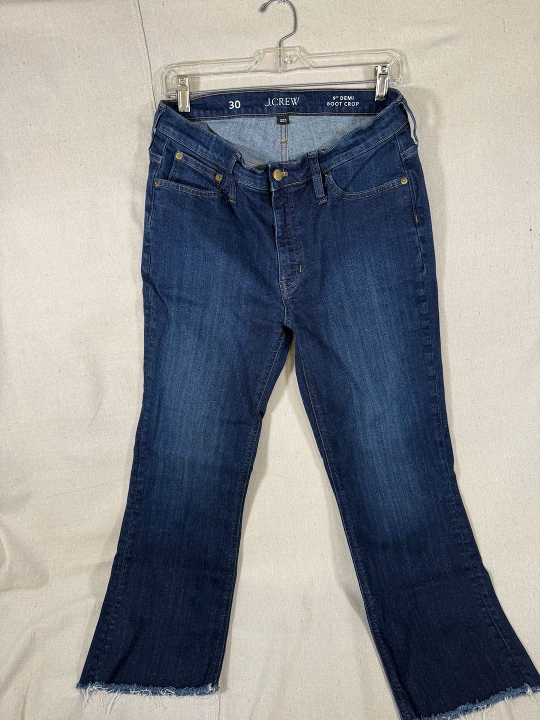 J.Crew 9" Demi-Boot Crop Jeans in Black with Raw Hem Size 30 1