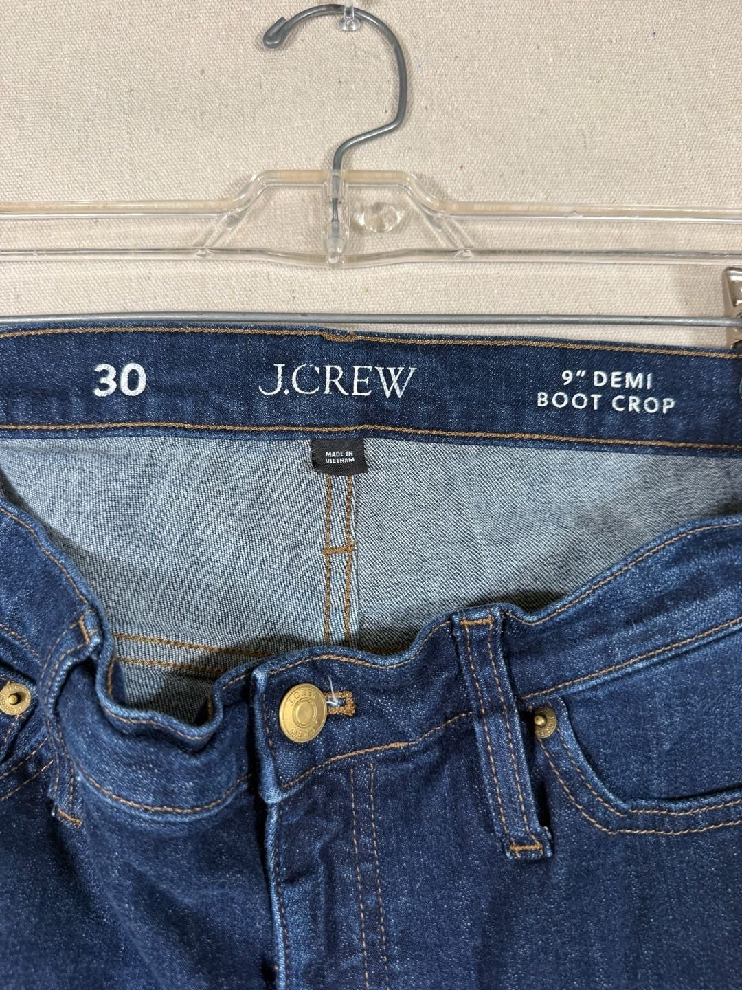 J.Crew 9" Demi-Boot Crop Jeans in Black with Raw Hem Size 30 2