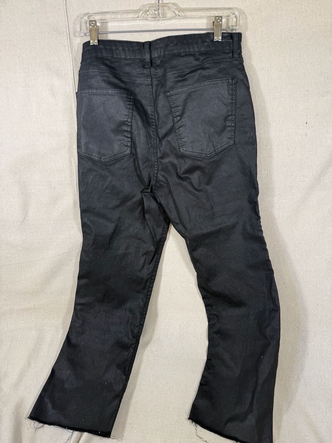 ZARA The Dreed Flare Black Coated Jeans 4