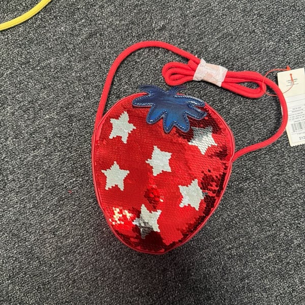Cat & Jack Kids Sequin Fruit Strawberry Crossbody Purse with Stars
