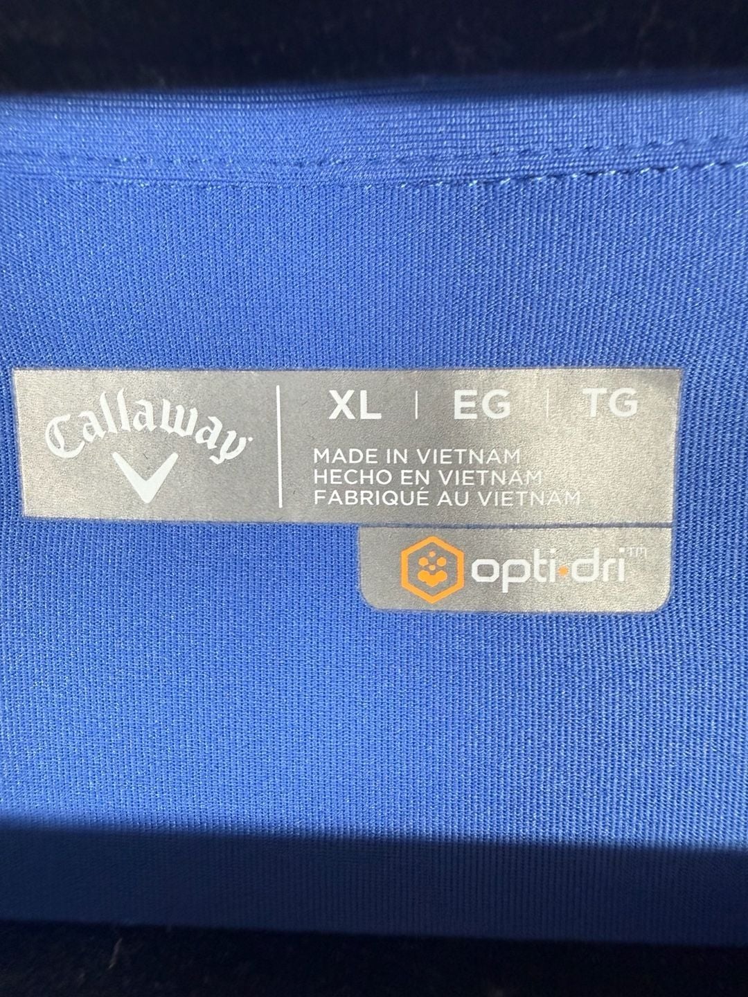 Callaway Opti-Dri Royal Blue V-Neck Performance Golf Polo 3