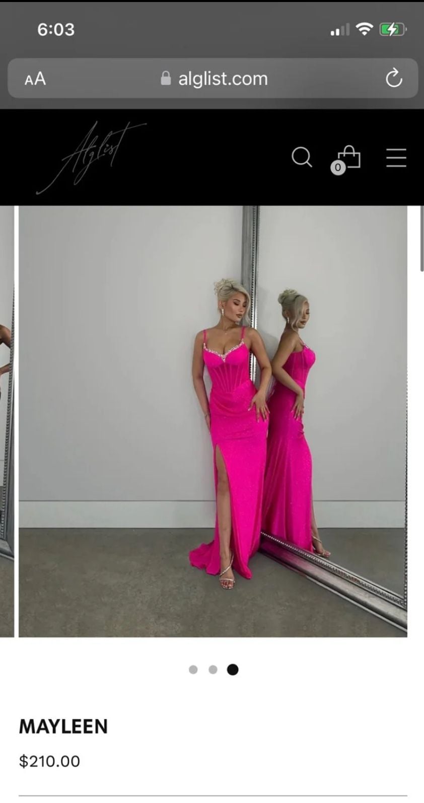 Neon Hot Pink Glitter Corset Gown with Rhinestone Bodice and Lace-Up Back 10