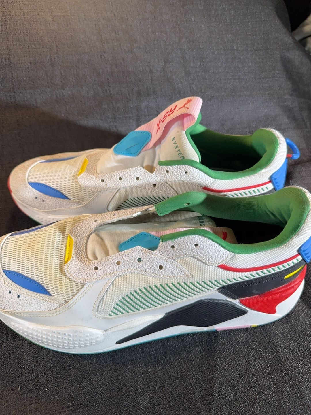 PUMA RS-X INTL GAME 381821 01 White Colorblock Athletic Sneakers Men's sz 11.5 12