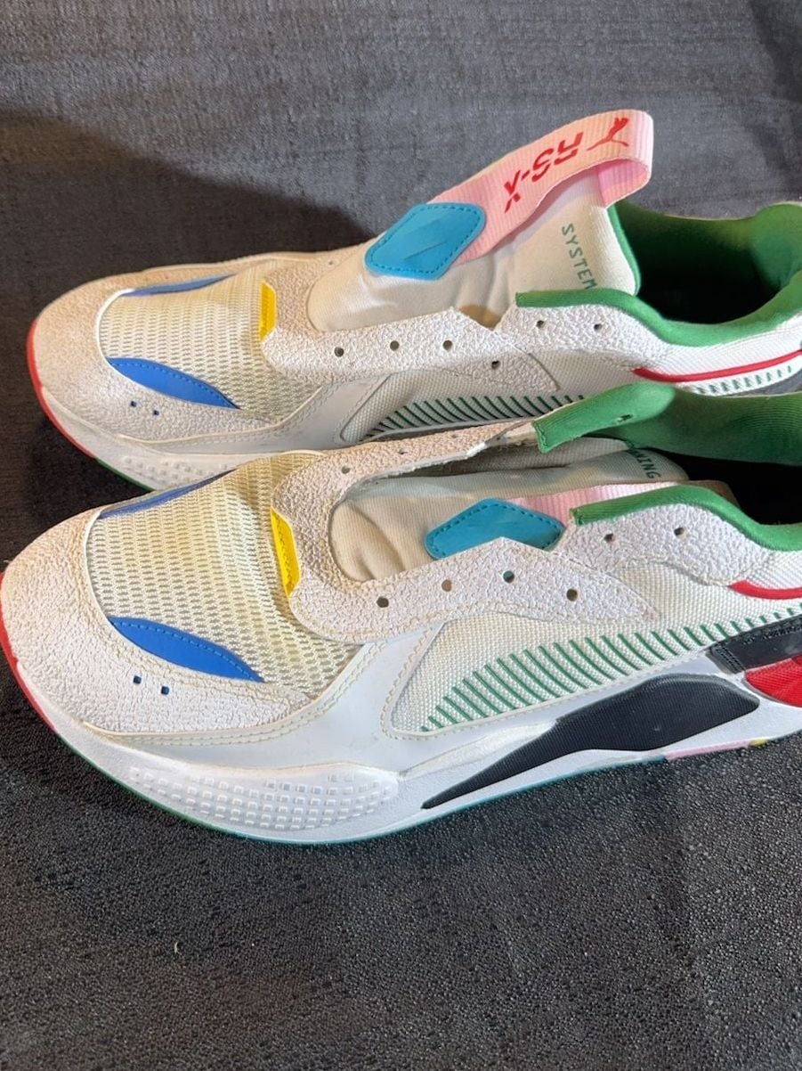 PUMA RS-X INTL GAME 381821 01 White Colorblock Athletic Sneakers Men's sz 11.5 13