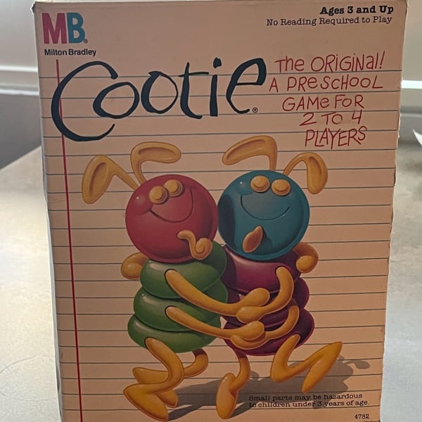 Vintage 1986 Milton Bradley Cootie Game The Original Preschool Game