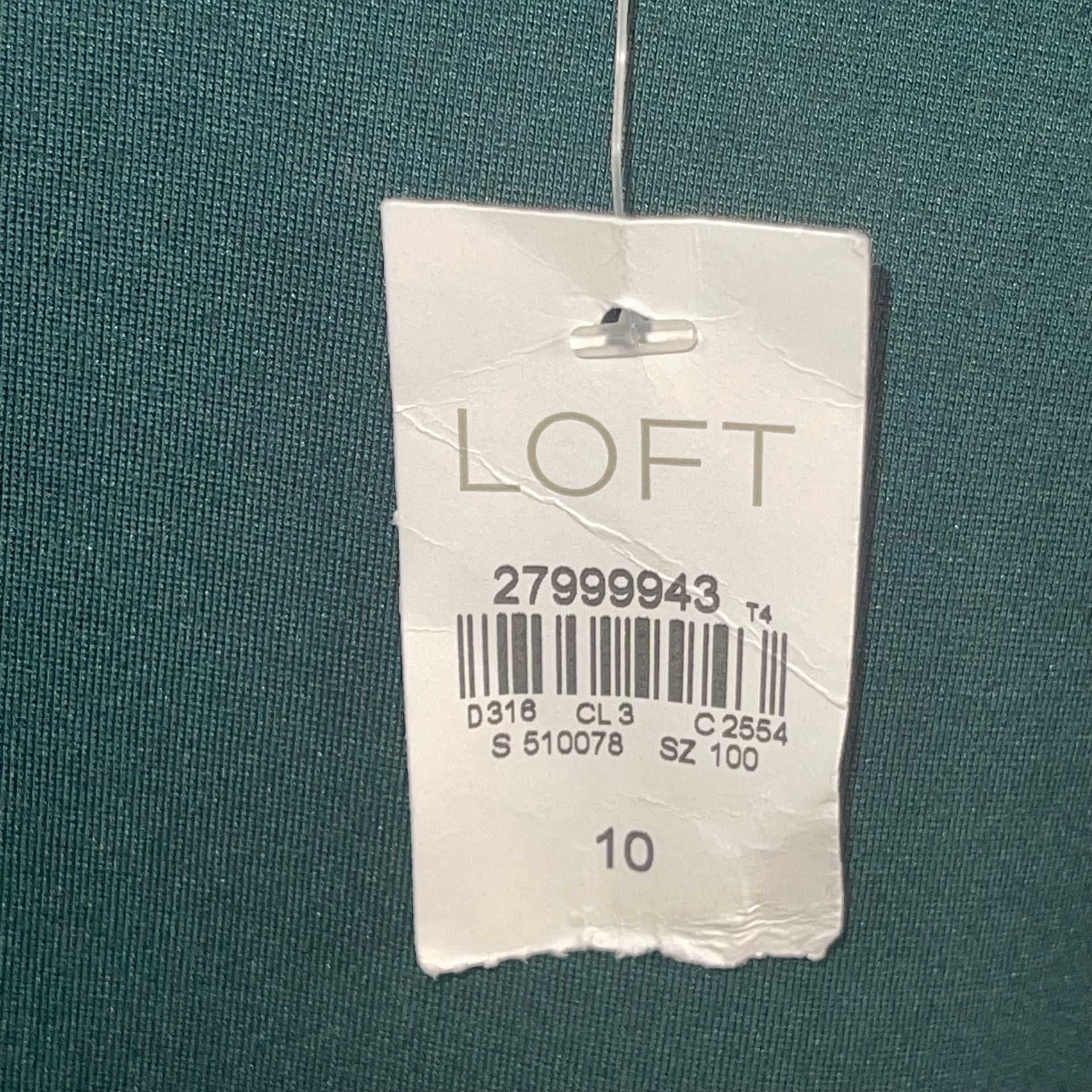 NWT Loft Cutout Back Ponte Flounce Dress in Antique Jade Green, Size 6 5