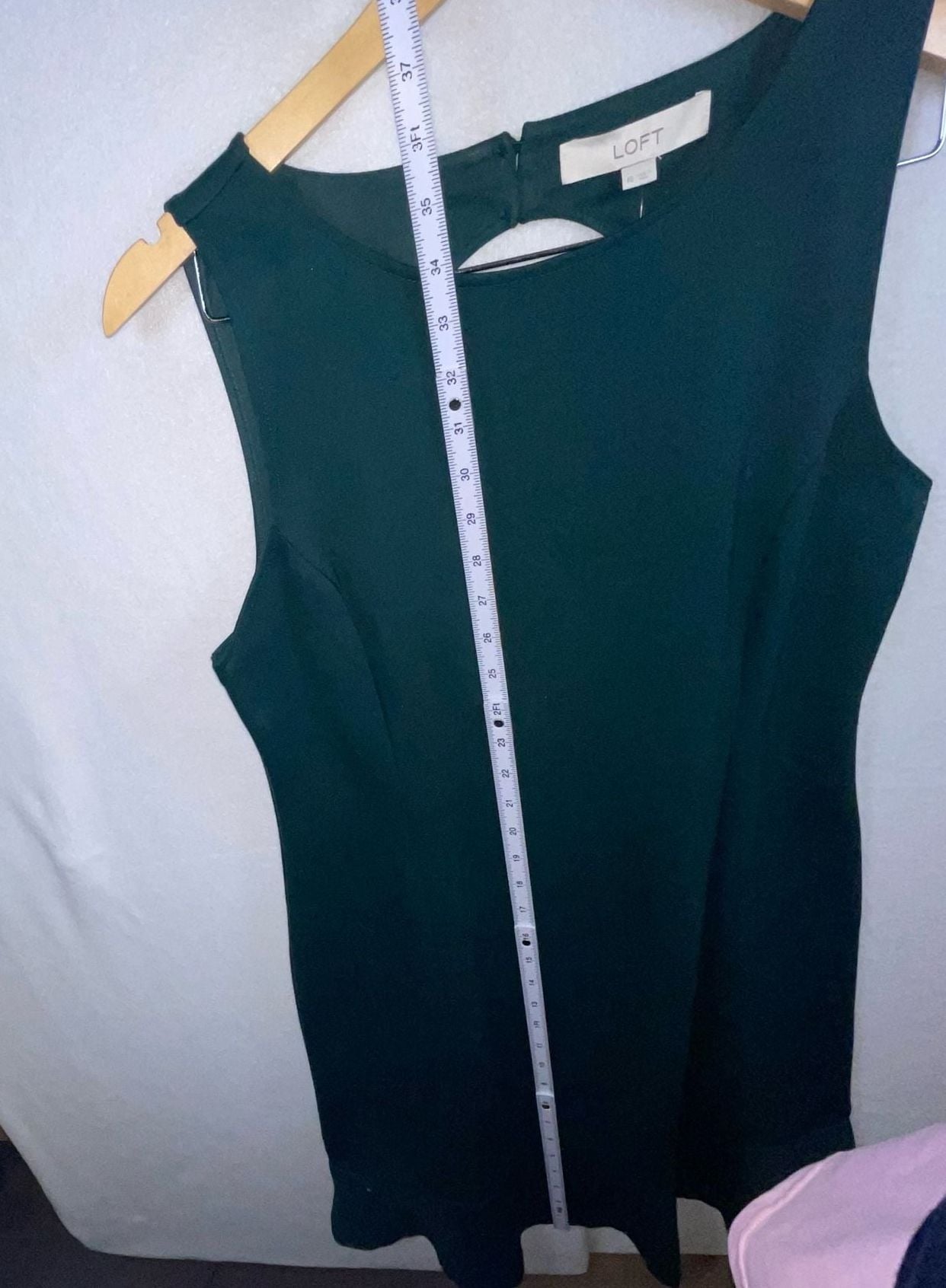 NWT Loft Cutout Back Ponte Flounce Dress in Antique Jade Green, Size 6 11