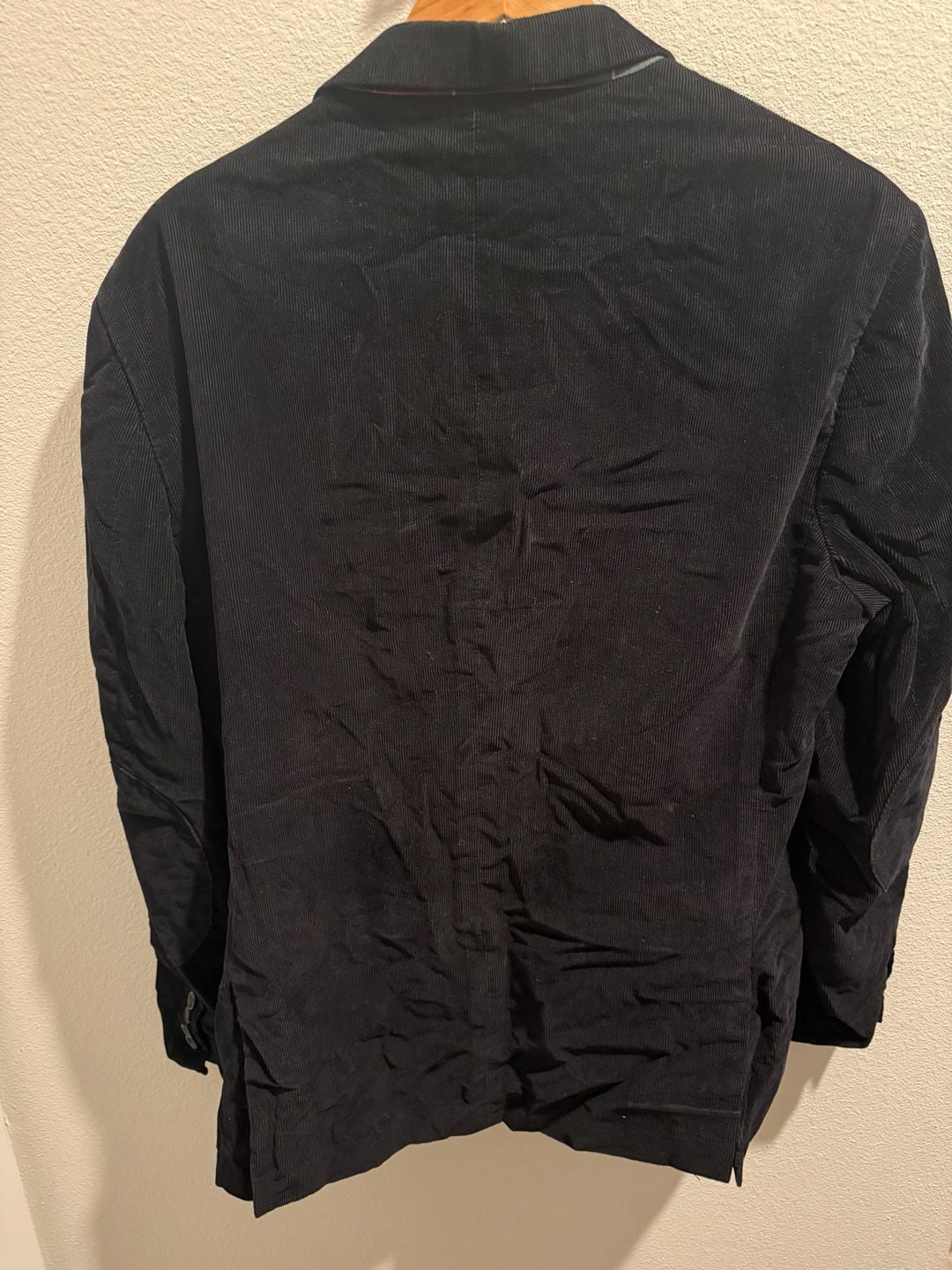 Vtg Lauren Ralph Jacket Mens R 44 Black Corduroy Coat Lined Elbow Patch Blazer 5