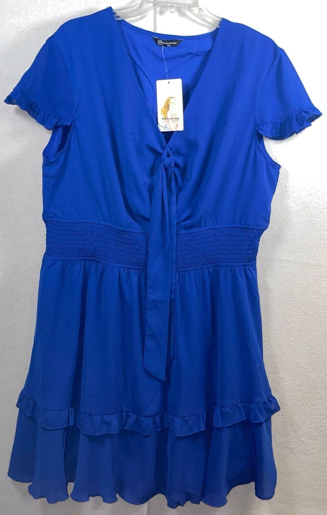 Niki ” Self Tie Smocked Dress ( Royal Blue ) – , 2