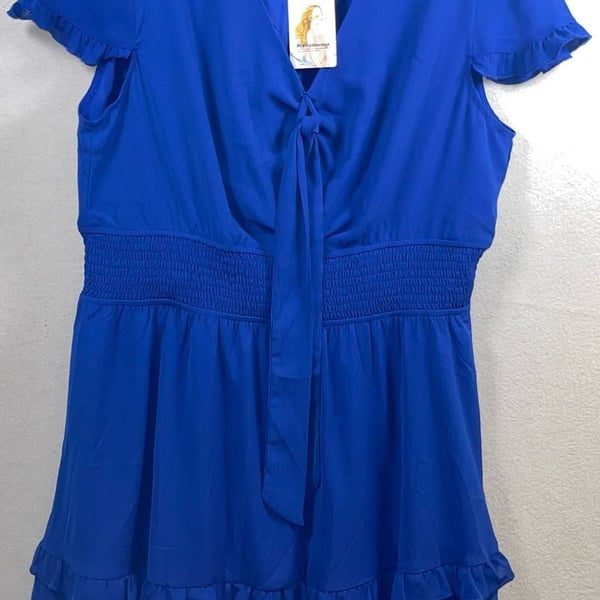 Niki ” Self Tie Smocked Dress ( Royal Blue ) – ,