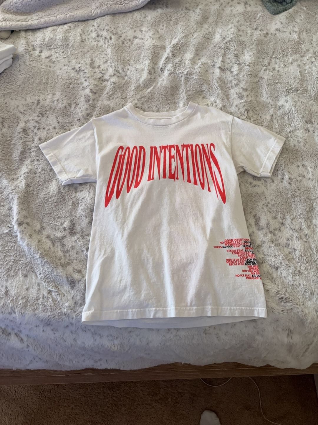 Vlone x NAV Good Intentions Tracklist Graphic T-Shirt 2