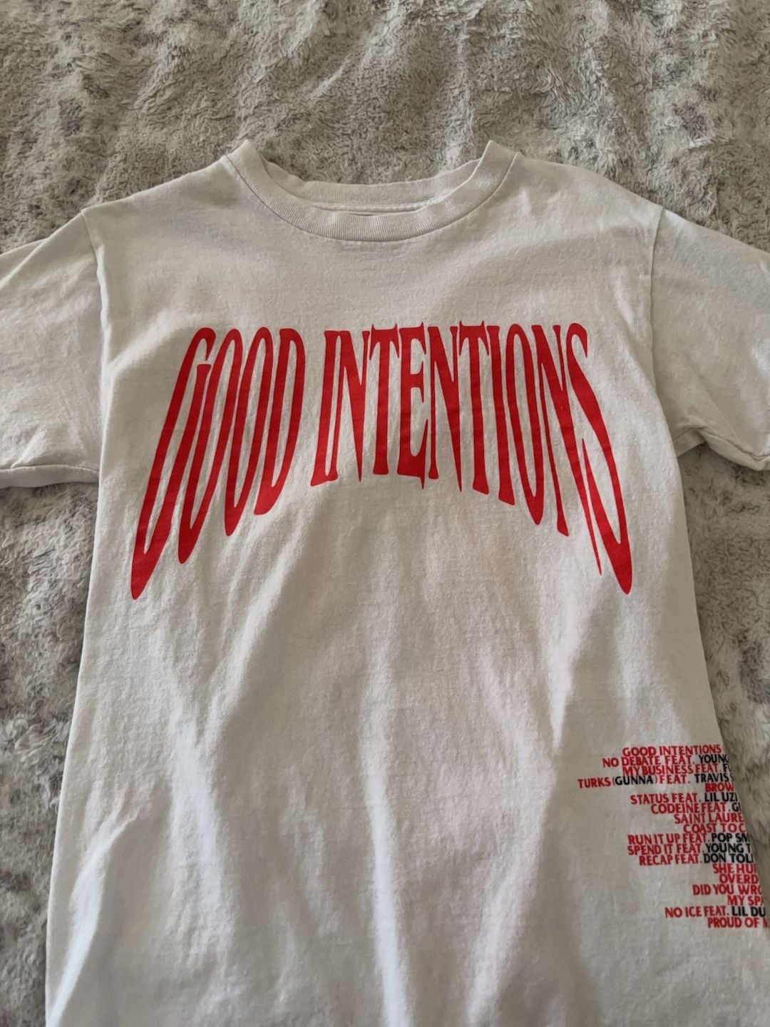 Vlone x NAV Good Intentions Tracklist Graphic T-Shirt 3