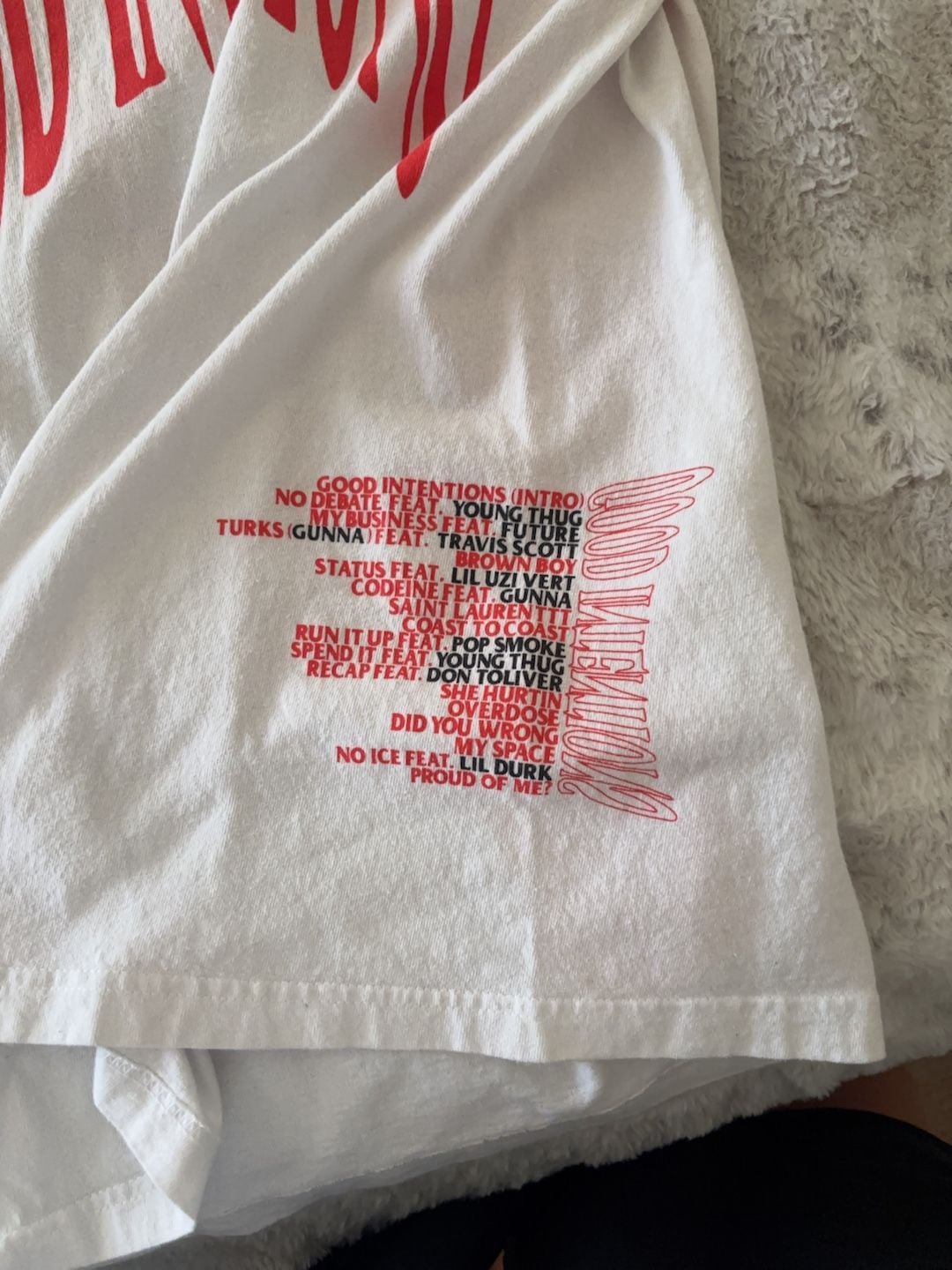 Vlone x NAV Good Intentions Tracklist Graphic T-Shirt 4