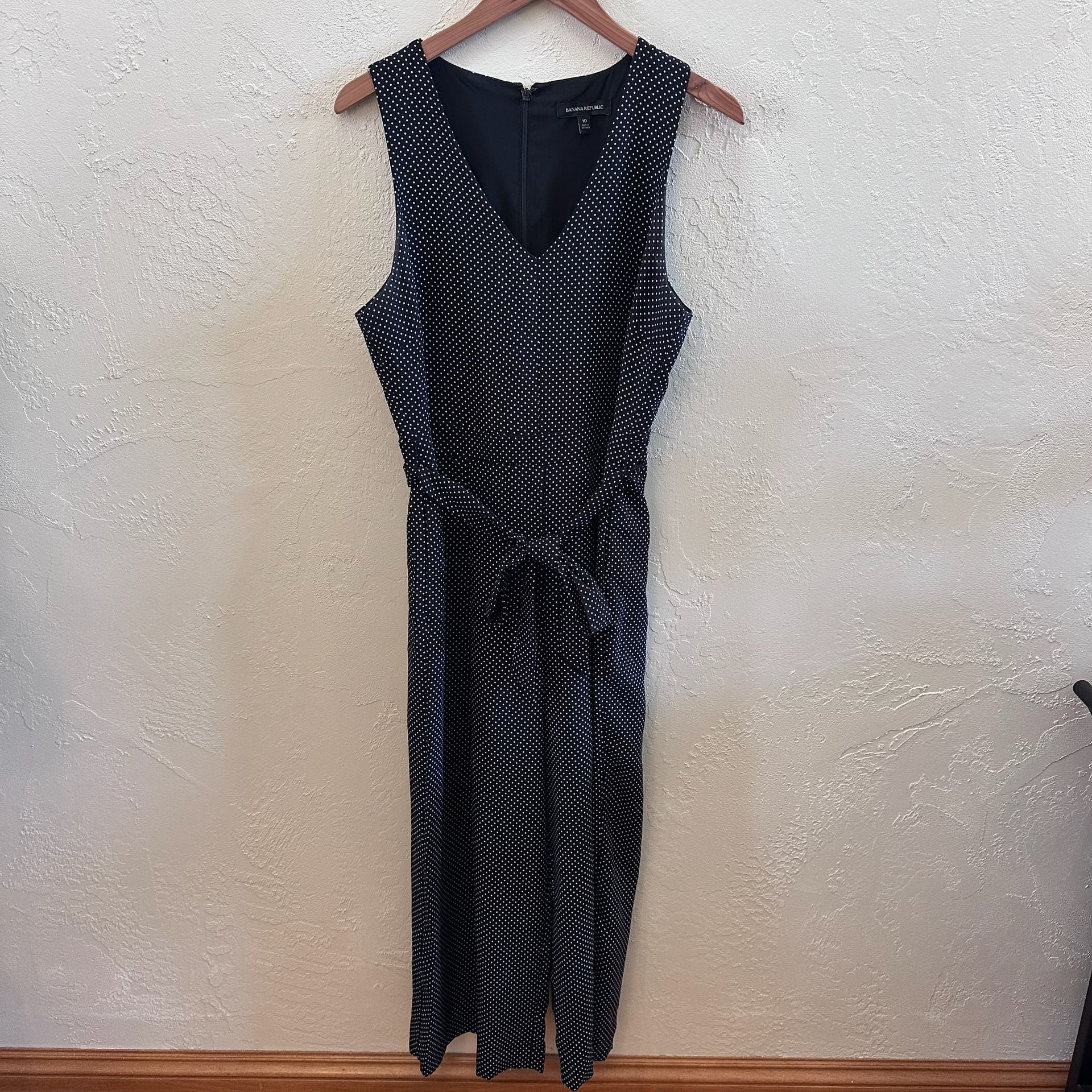Banana Republic Polka Dot Sleeveless Wide Leg Jumpsuit Size 10 2