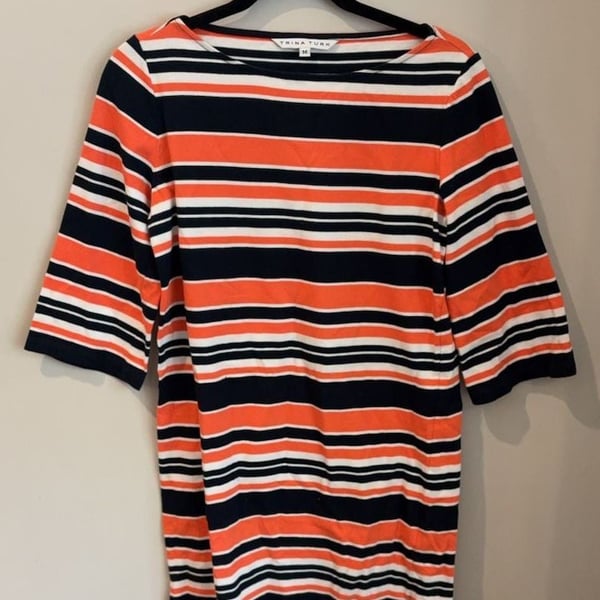 Trina Turk Women's Blue & Orange Bodycon Dress Size Medium