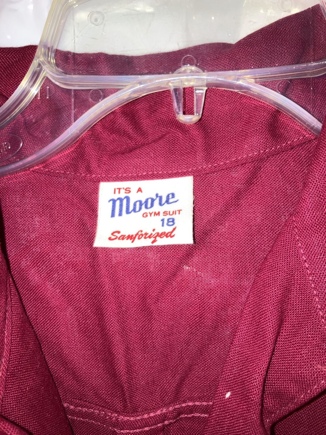 Vintage Moore's Cotton Short Sleeve Burgundy Coverall Jumpsuit 2