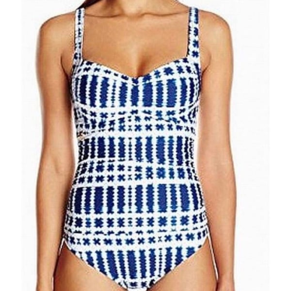 La Blanca Ikat Print Sweetheart One-Piece Swimsuit