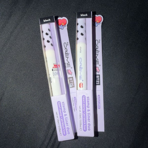 The Crème Shop BT21 Heart Stamp & Jet-Black Liner Duo