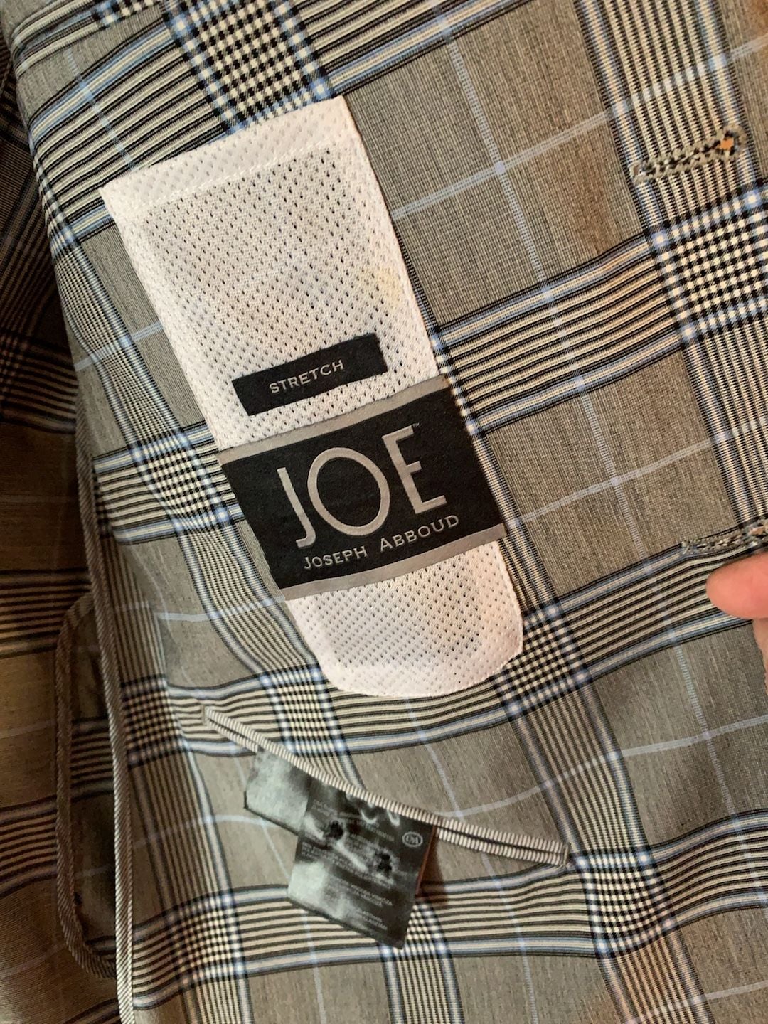 JOE Joseph Abboud Men's Gray Glen Plaid Stretch Suit Jacket, NWT, size 42 3