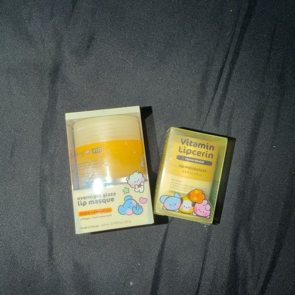 The Crème Shop BT21 Mango Smoothie Overnight Lip Masque and Vitamin Lipcerin Set