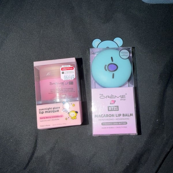 The Crème Shop x BT21 Overnight Glaze Lip Masque and Macaron Lip Balm Set