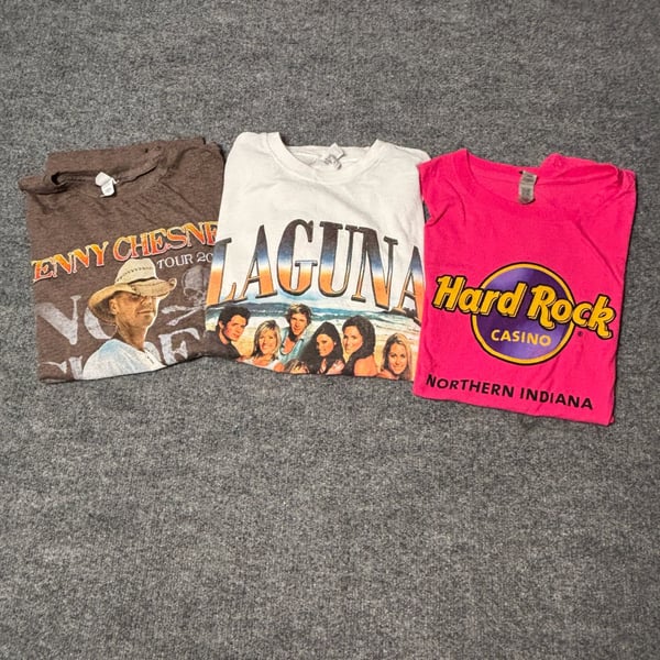 Kenny Chesney Laguna Beach Hard Rock Bundle Mens Size L Graphic T Shirt Lot 3pc
