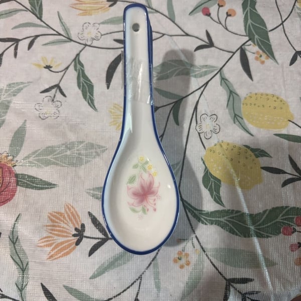 Ceramic Soup Spoons 5 Inches, Set of 4, Asian