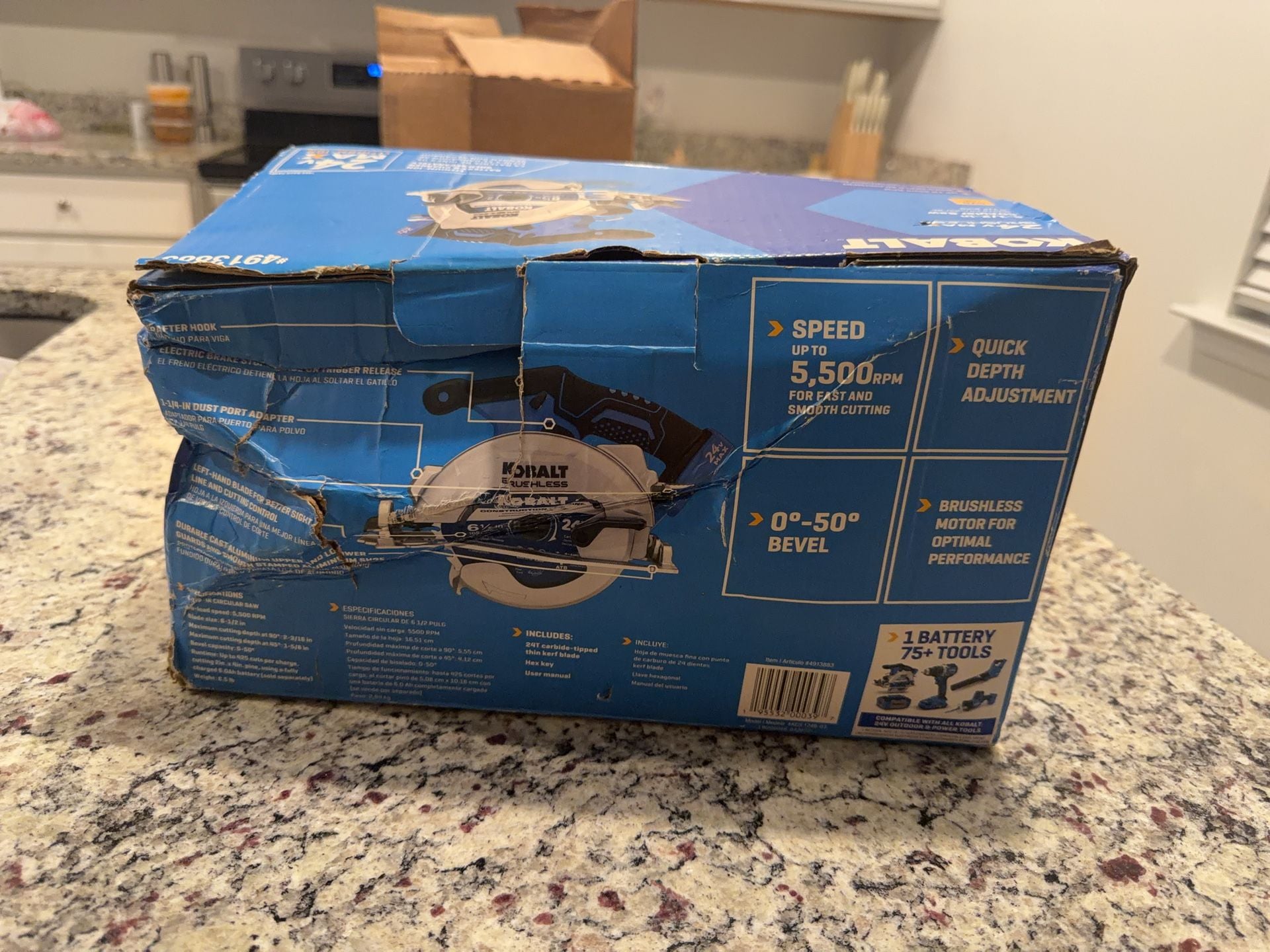 Kobalt 24-Volt Max 6-1/2-in Brushless Cordless Circular Saw KCS 124B-03 2