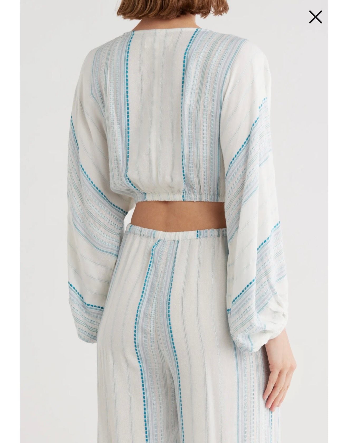 L*SPACE Reese Tie-Front Top in Island Dreams Stripe 8