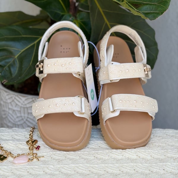 A New Day Pearl Embellished Sport Sandals Size 8.5