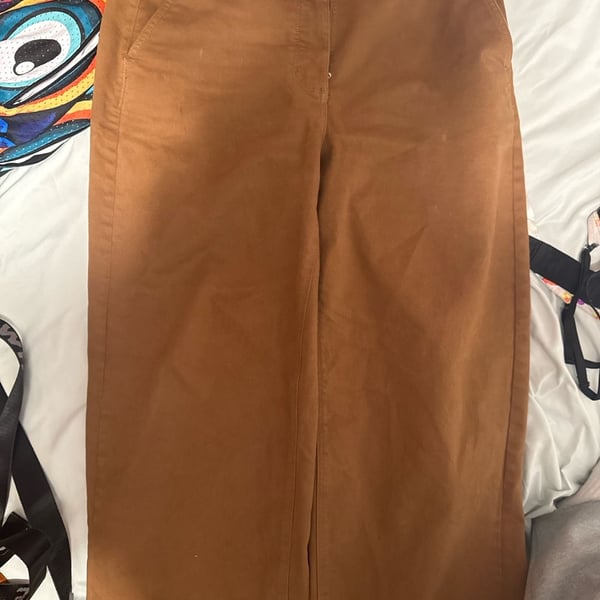 Everlane Wide-Leg Crop Pants Brown Size 14