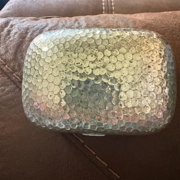 Vintage Silver-Toned Metal Soap Dish or Trinket Box