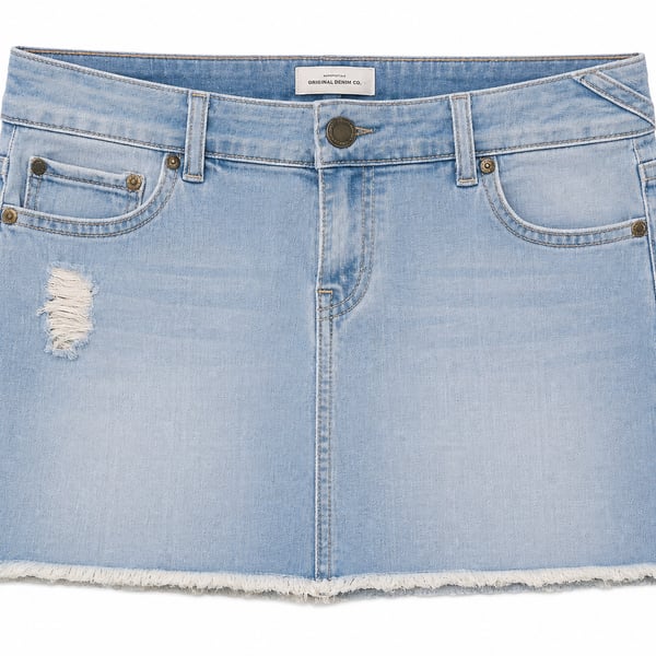 Aeropostale Original Denim Co. Distressed Frayed Hem Denim Mini Skirt Size 5/6