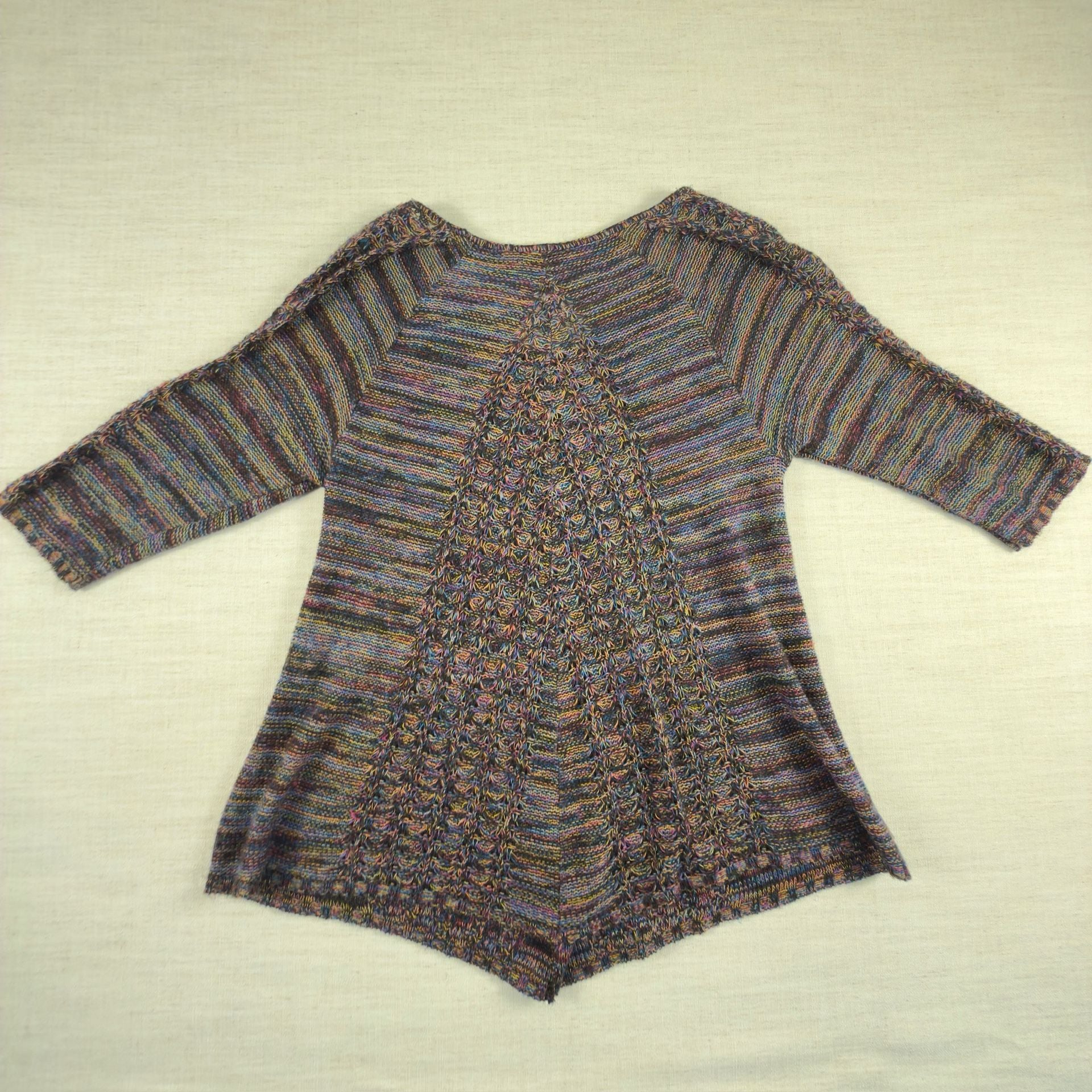 Two One Two Multi-Color Space Dye Knit Tunic Sweater 4