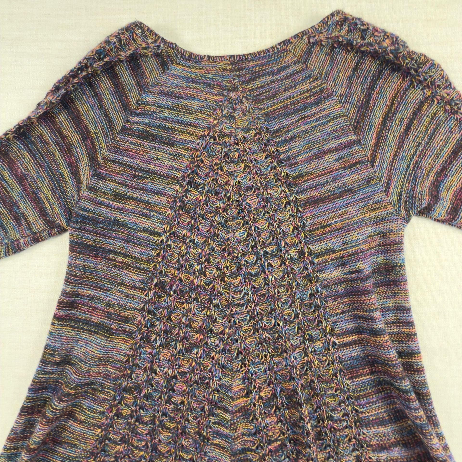 Two One Two Multi-Color Space Dye Knit Tunic Sweater 5