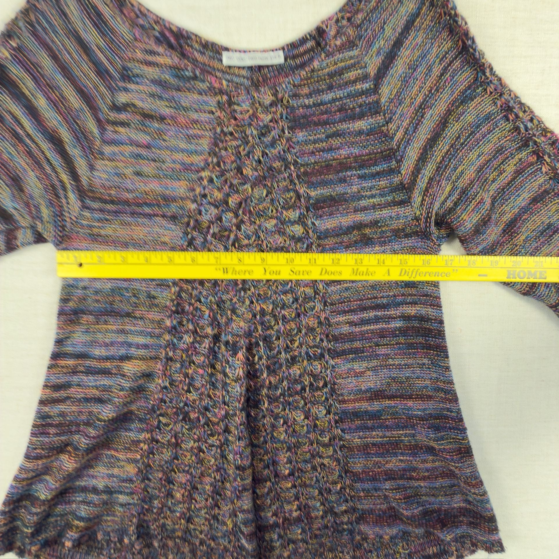 Two One Two Multi-Color Space Dye Knit Tunic Sweater 7