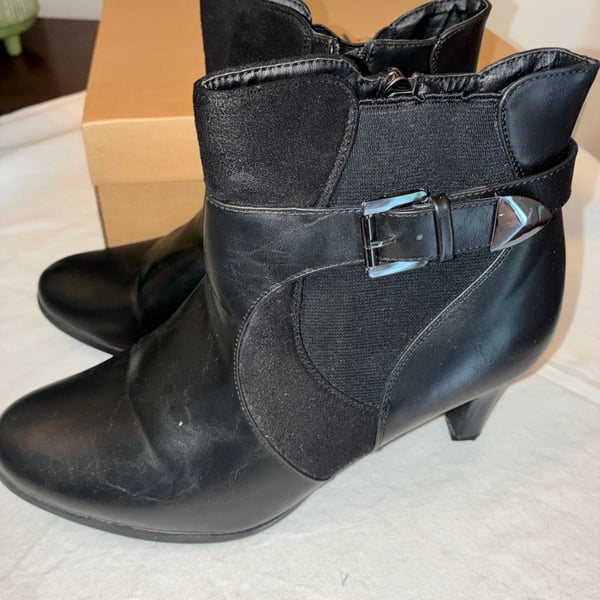 Björndal Adina Black Ankle Boots Size 11W