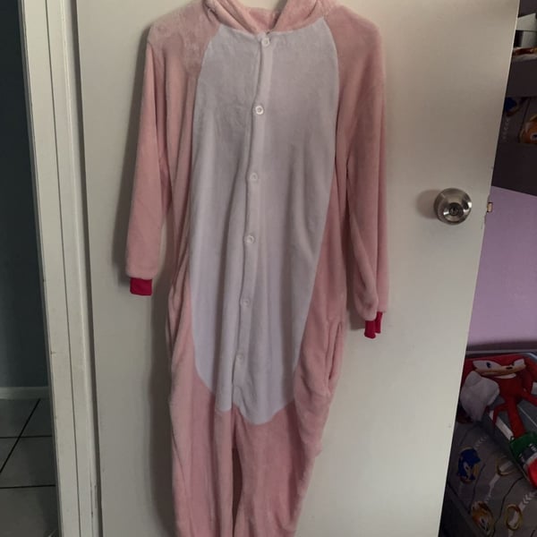 Pink Unicorn Plush Fleece One-Piece Pajama Kigurumi