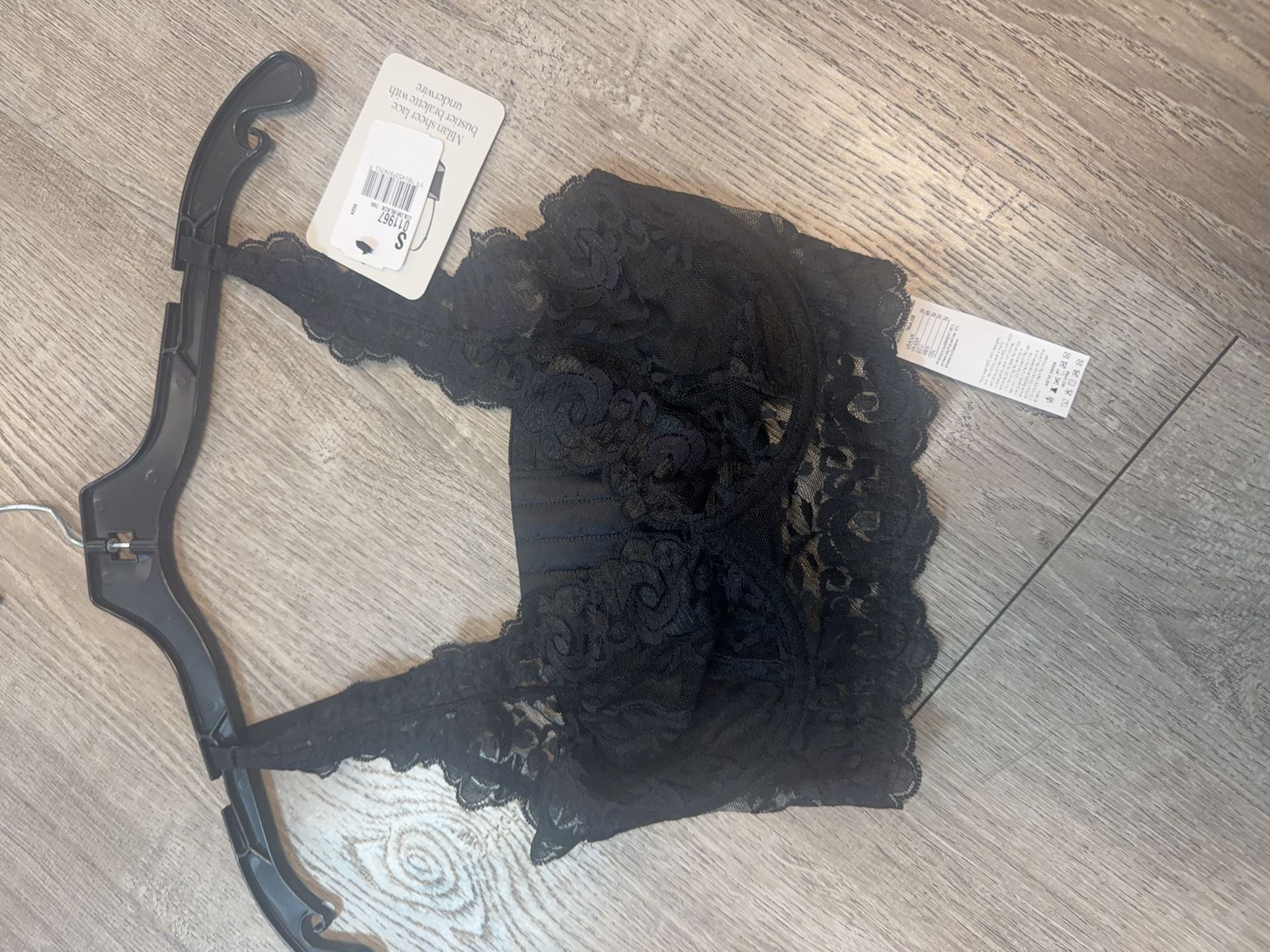 Intimissimi Milan Sheer Lace Bustier Bralette Black Size S 7