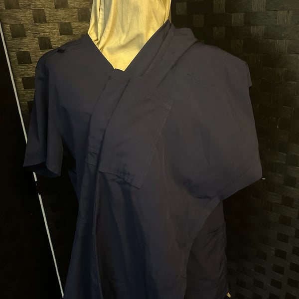 Natural Uniforms Modern Fit Cool Stretch Scrub Set Navy Blue Size Large