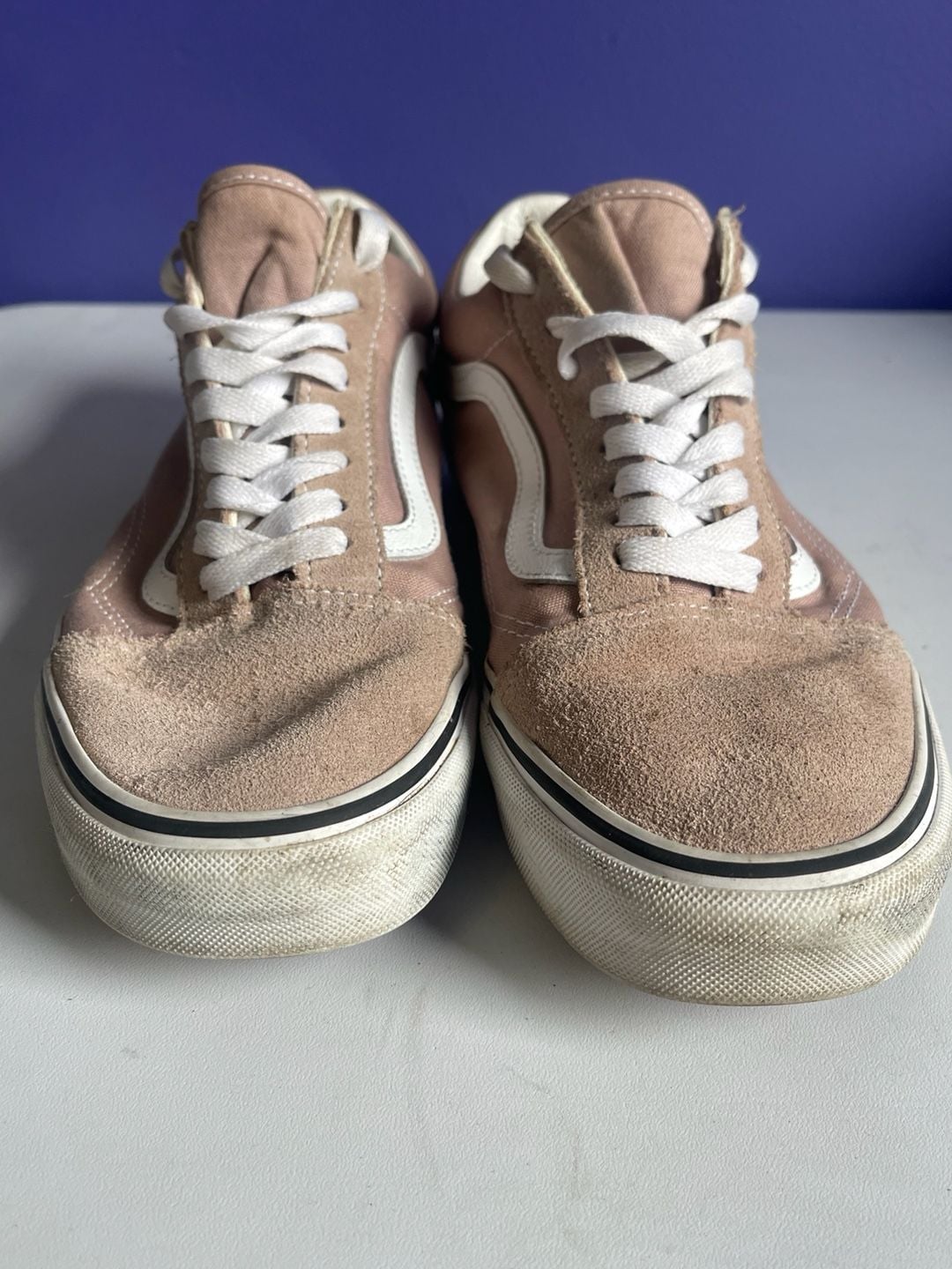 Vans Old Skool Dusty Rose Suede Canvas Sneakers Men's 8.5 Women's 10 2