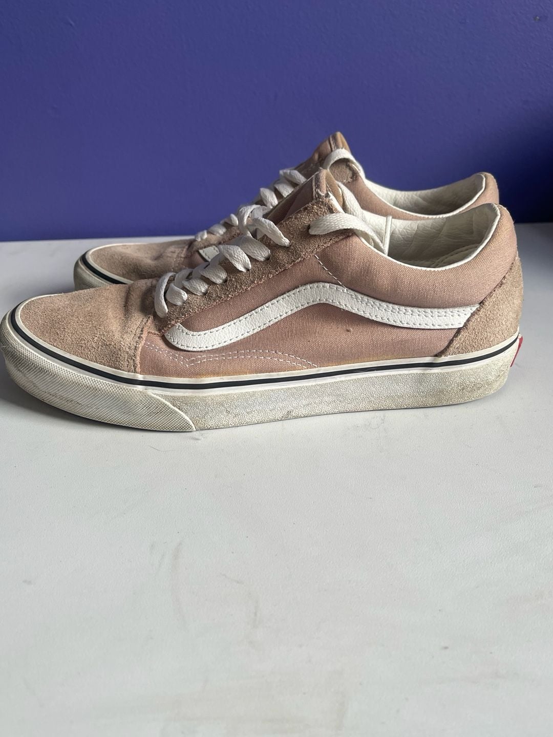 Vans Old Skool Dusty Rose Suede Canvas Sneakers Men's 8.5 Women's 10 3