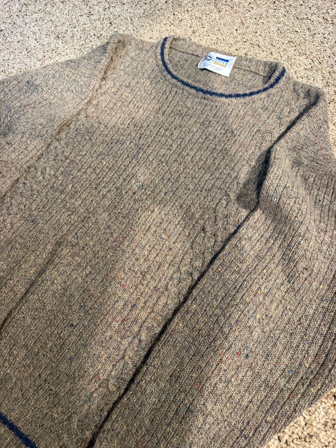 Arrow Dover Vintage Wool Blend Cable Knit Sweater Size L 4