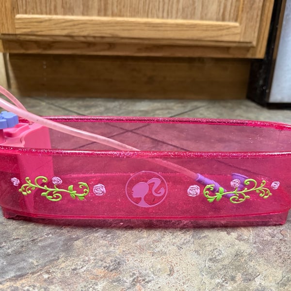 Barbie Pink Glitter Doll Bathtub with Working Shower Pump
