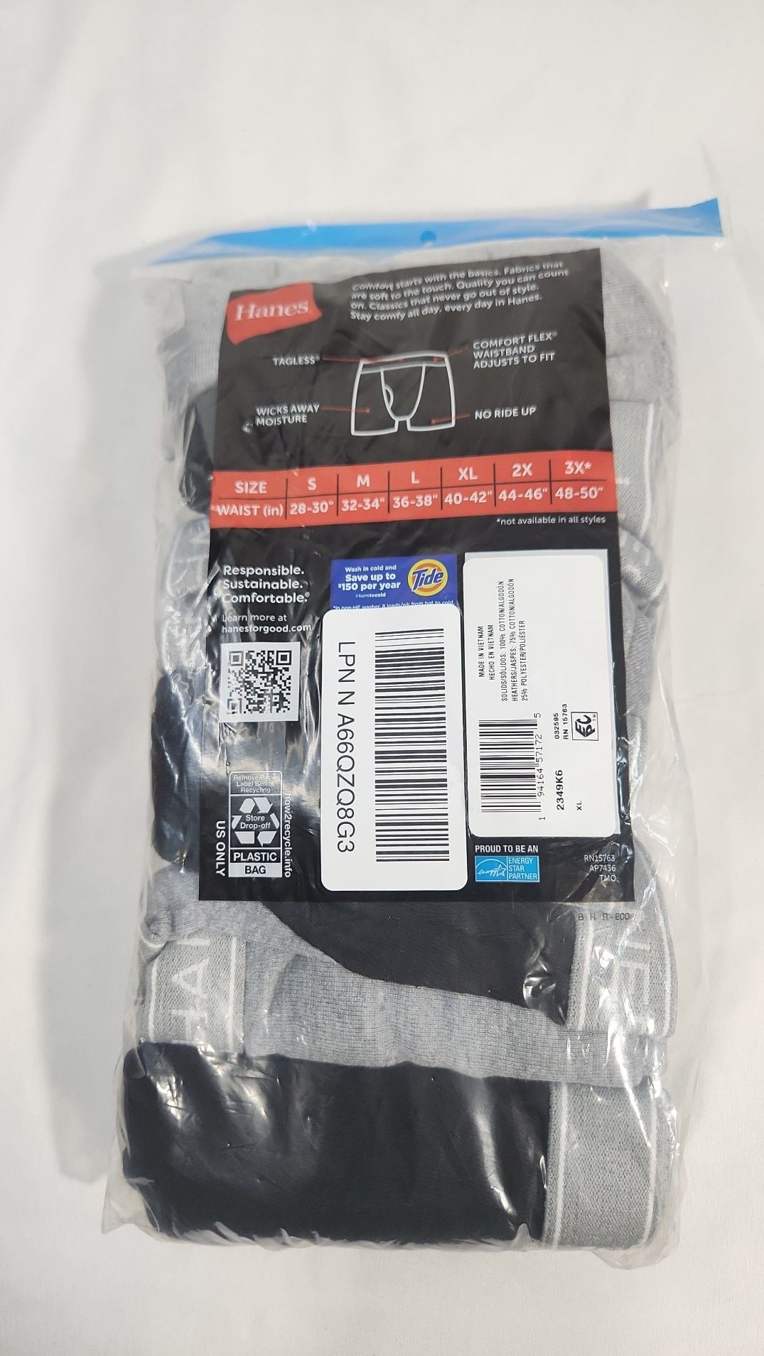 Hanes Tagless Comfort Flex Boxer Briefs 6-Pack Size XL 2