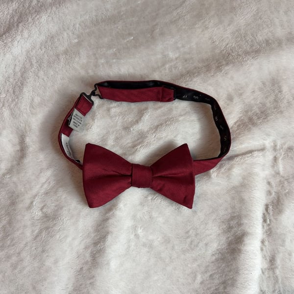 Goodfellow & Co Men's Adjustable Herringbone Bow Tie Burgundy