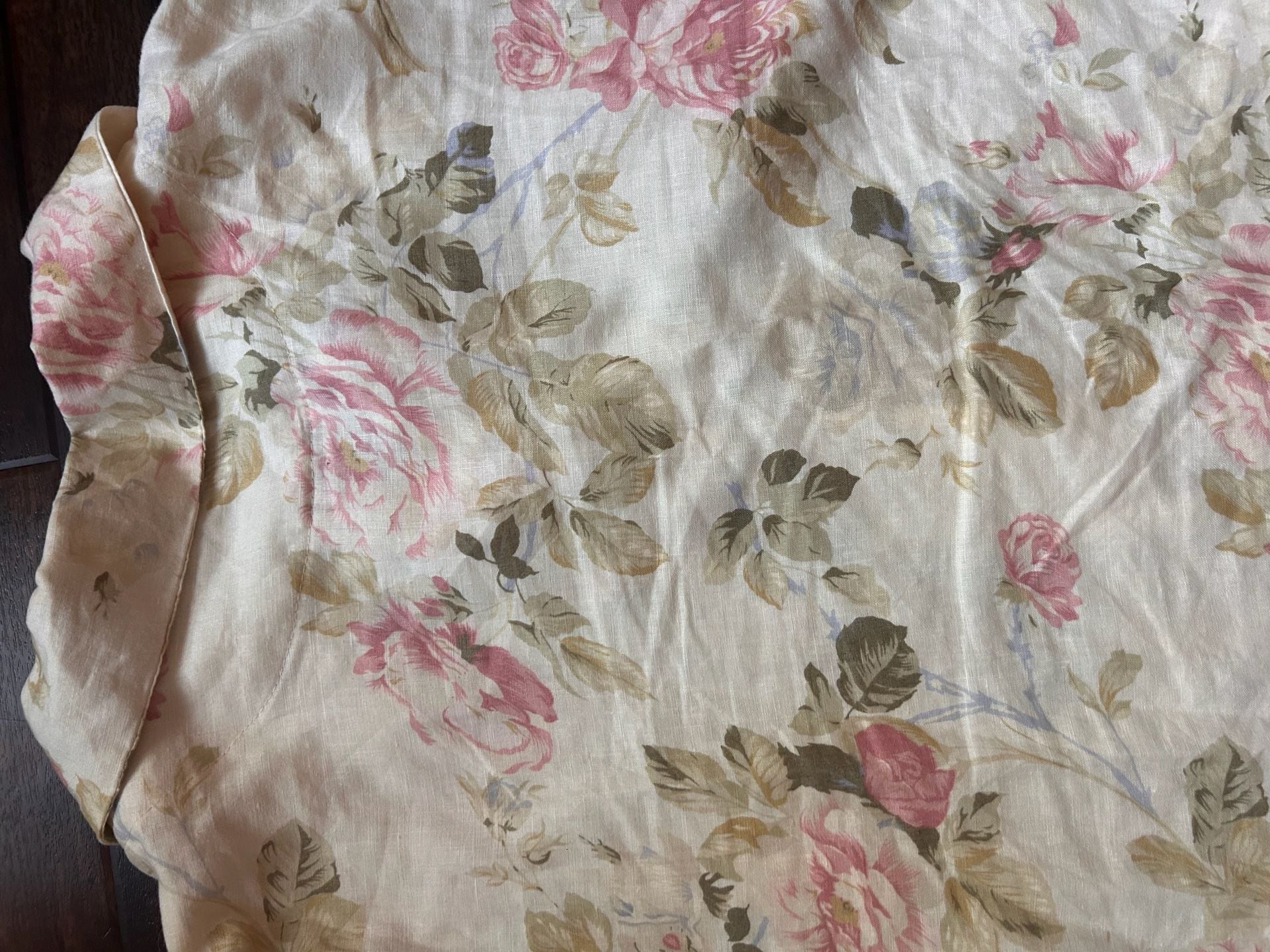 Vintage Surrealist Floral Linen Patchwork Button-Down Shirt 11