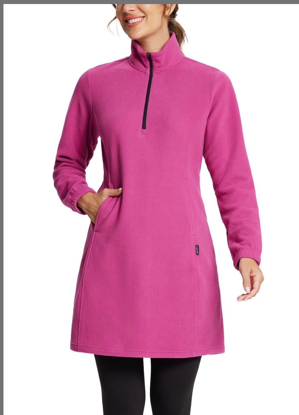 Baleaf Women's 1/4 Zip Fleece Tunic Pullover Pink Size 2XL 2