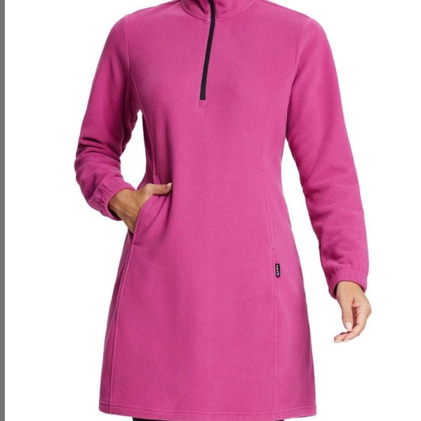 Baleaf Women's 1/4 Zip Fleece Tunic Pullover Pink Size 2XL