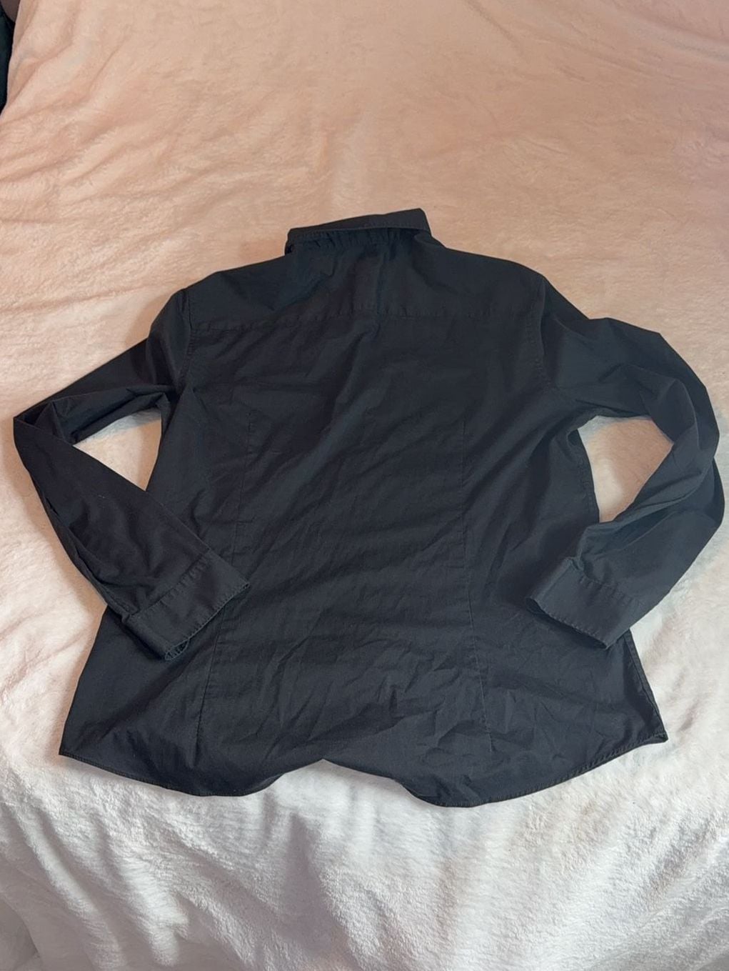 H&M Slim Fit Easy Iron Button Down Shirt Black Size L 6